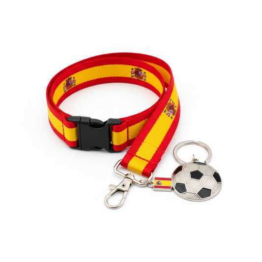Fan Keychain & Lanyard Set - Spain