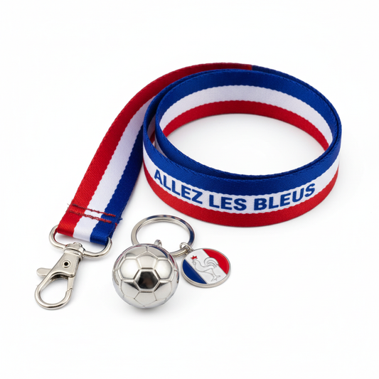 Fan Keychain & Lanyard Set - France