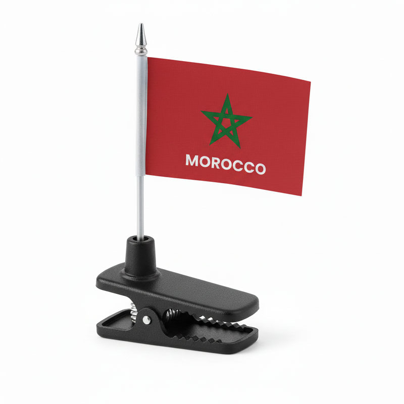 Car Flag Window Clip - Morocco