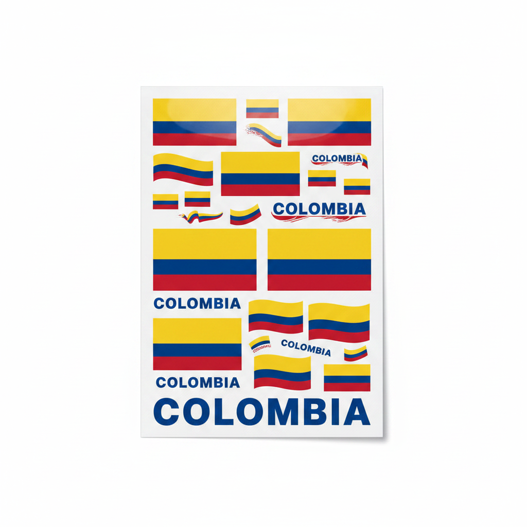 Temporary Flag Tattoos - Colombia